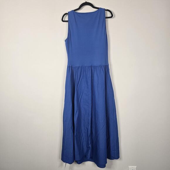 Cupshe Dress Womens XL Blue Sleeveless Cutout Waist Maxi Pockets Stretchy Summer - Picture 2 of 11